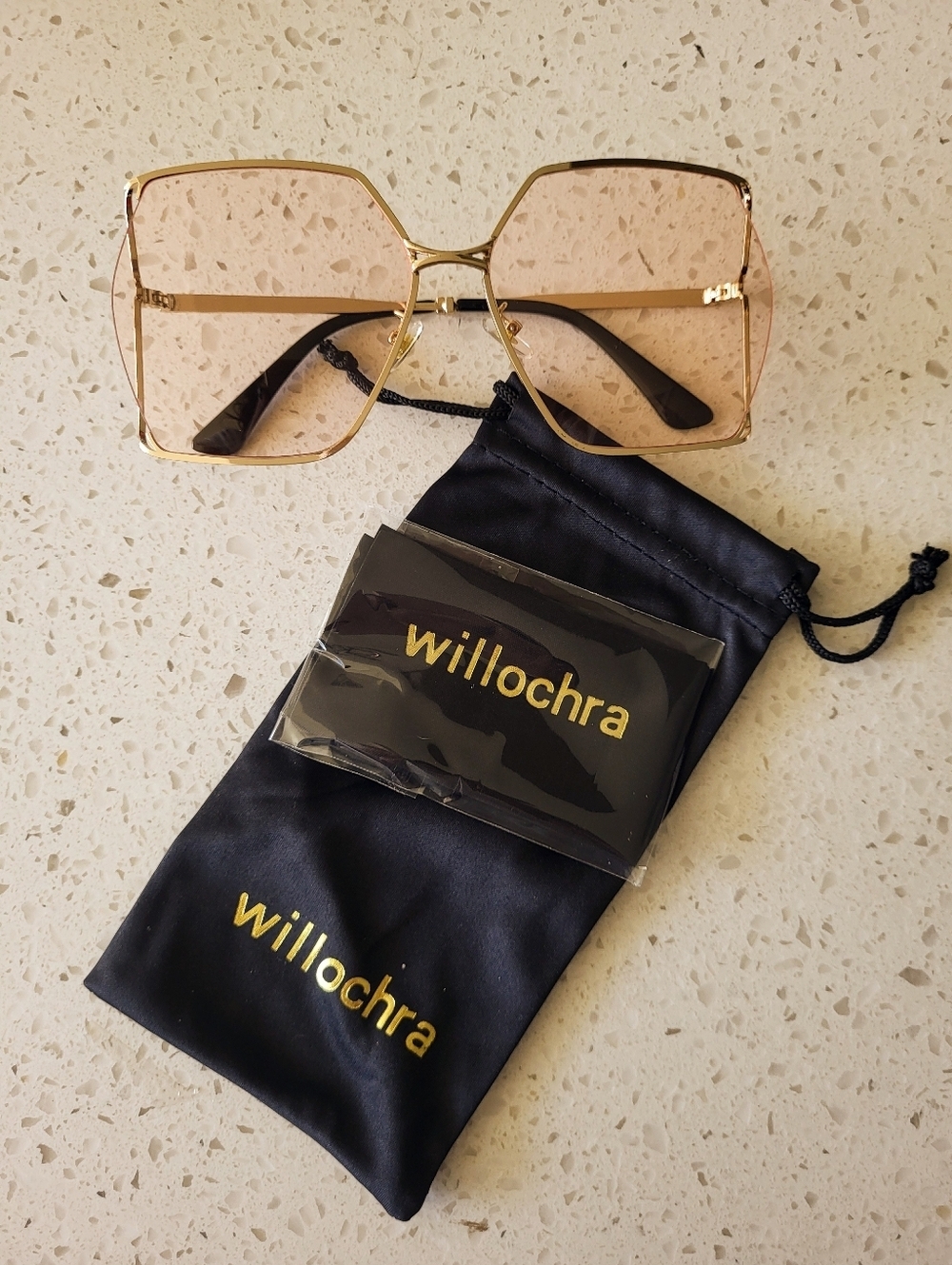 Oversized Square Sunglasses Hollow Lens Vintage Inspired